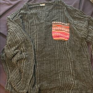 Men's Black Yoga Shirt with Patterned Pocket